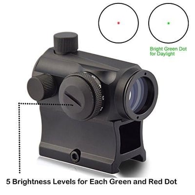 OTW Red Dot Sight,1x20mm 4 MOA Red Green Dot Sight Micro Rifle Scope - $25.39 (Free S/H over $25)