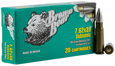 Fime Group Bear 7.62X39 196gr, Bi-Metal Case, FMJ, Subsonic, 20rd Box - $14.99