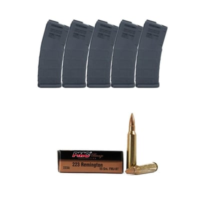 100rds Of PMC Bronze .223 Remington 55gr FMJ-BT & 5 Magpul PMAG Gen2 30rd Magazines - $89.95 + Free Shipping