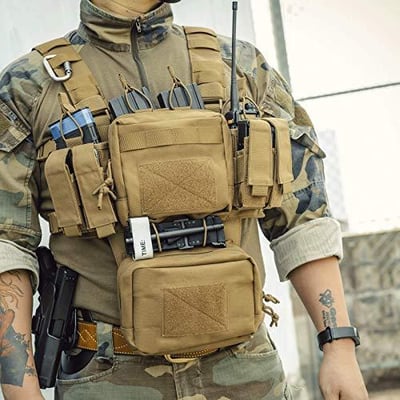 VISMIX Tactical Chest Rig, Adjustable & Detachable with Magazine Pouch (Black, FDE) - $59.99 (Free S/H over $25)