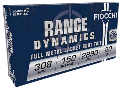 Fiocchi Range Dynamics 308 Win 150 Grain FMJ Boat Tail 200 Rounds - $190 (Free S/H)