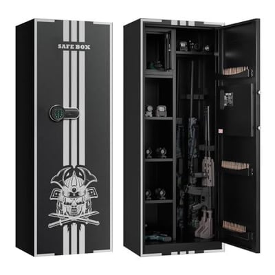 VEVOR 4 Gun Safe, Long Gun Cabinet for Rifles and Pistols, Quick Access Rifle Safe with 3 Ammo Slots and 2 Adjustable Racks, Large Digital Cabinet with Key and Password Lock(Assembly Required) - $166.9 + FREE Shipping