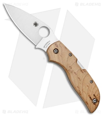 Spyderco Chaparral Lockback Knife Birdseye Maple (2.8" Satin) C152WDP - $161.00 (Free S/H over $99)