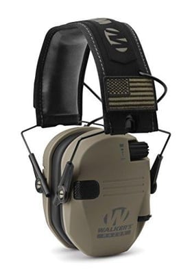 Walker's Razor Slim Folding Electronic Ear Protection with Sound Activated 23dB Noise Reduction and Sound Amplification, Tan Patriot - $39.80 (Free S/H over $25)