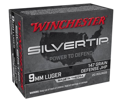 Winchester Silvertip 9mm Ammo 147 Gr JHP 20rds - $8.49 