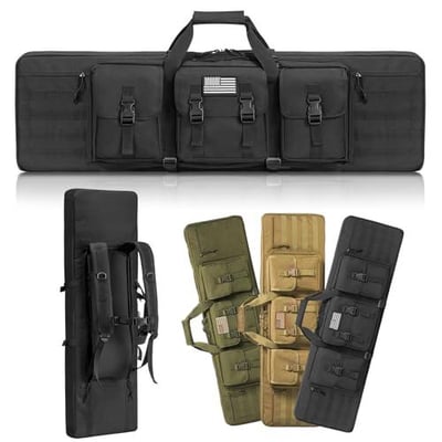 GENILU 42" Soft Double Rifle Gun Case Backpack Lockable Zipper 42"x12" (Black) - $45.99 + FREE Shipping
