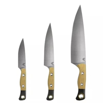 Benchmade 4000-02 3-Piece Set Cutlery Knife with Fixed Blade, and Drop-Point Style Blade - $630 w/code "FCBMK63" (Free S/H)