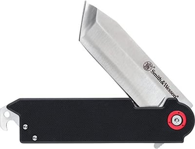 Smith & Wesson Accessories Smith & Wesson Big Benji Featuring 8Cr13MoV Stainless Steel Tanto Blade, G-10 Handles, Bottle Opener, and Money Clip - $13.20 + FREE Shipping