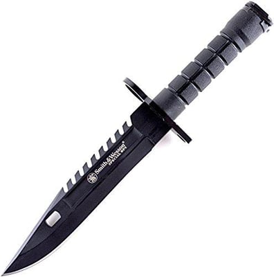 Smith & Wesson SW3B 12.8in S.S. Fixed Blade Knife with 7.8in Bowie Blade with Notched Spine and Nylon Fiber Handle for Outdoor, Tactical, Survival and EDC - $80.79 + FREE Shipping