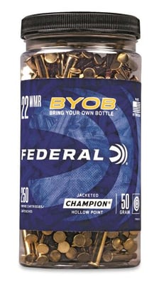 Federal Champion Federal 22 WMR Copper Plated Lead 50GR JHP Bottle 250 Rounds - $69.99 (Free S/H over $50)