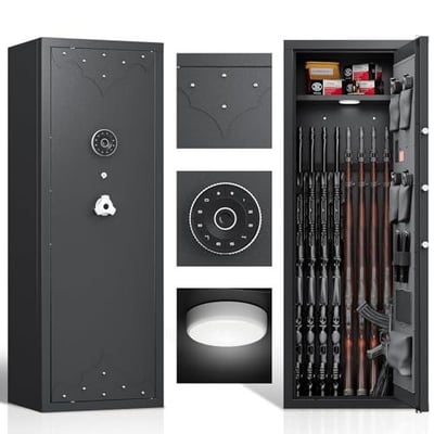 KAER 10-12 Gun Safe, Large Gun Safe for Home Rifle and Pistol, Gun Cabinet, Rifle Safe, Quick Access Gun Safe (2025 Upgrade) - $145.99 + FREE Shipping