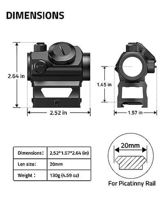 CVLIFE JackalHowl Red Dot with Motion Awake and Auto Off 1x20mm 2MOA with Absolute Co-Witness Riser, IPX7 Waterproof & Shockproof & Fogproof - $44.79 w/code "WV6SLLQV" + 20% Prime discount + FREE Shipping