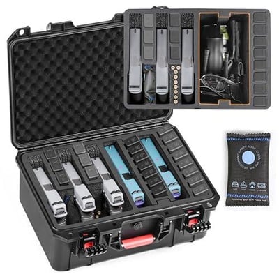 HydroCase 5 Pistol Case Hard Shell Waterproof - TSA Approved Gun Case for Handguns with 21 Magazine Slots, Shockproof Firearm Travel Case for Multiple Pistols, Outdoor & Home Storage - $49.99 + FREE Shipping