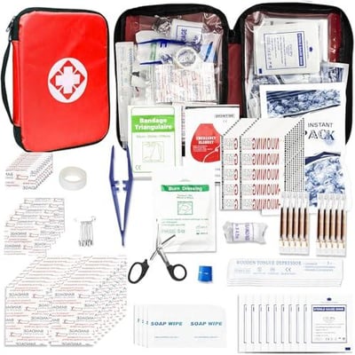 Travel-First Aid-Kit Car-Home 300PCS Survival-Kit Outdoor-Adventure - Small Portable Red Emergency Essential Sets Office Hiking Camping Business Public Must Have First Aid Gear Equipment 1st Aid - $12.13 + FREE Shipping