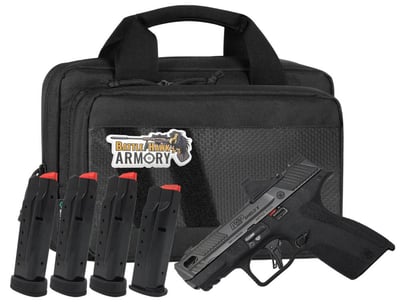 Smith & Wesson P.C. Shield X Carry Comp, 9mm, 3.6" Ported Barrel, No Thumb Safety, Pistol Bundle w/ 4 Magazines, RFX11 Green Dot, & Soft Case - $499 