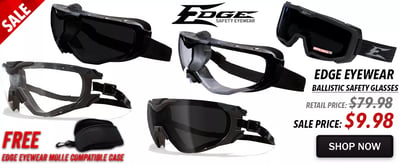 Edge Eyewear Ballistic Safety Glasses - $9.99 + FREE Molle Compatabile Case 