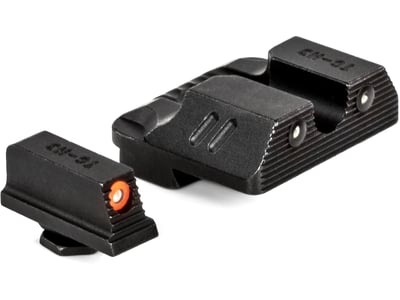 ZEV Technologies Combat Night Sight Set Glock 17, 17L, 19, 22, 23, 24, 26, 27, 33, 34, 35, 38, 39 .215 Tritium Front with Orange Outline, Tritium Rear - $79.99