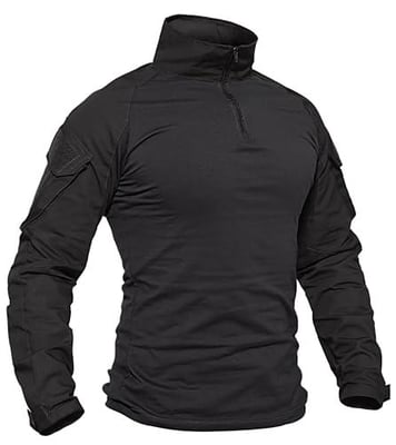 TACVASEN Tactical Shirt for Men Long Sleeve Combat Shirt 1/4 Zip with Pockets Military Pullover Army Breathable Paintball Airsoft Police Black L - $29.73 + FREE Shipping