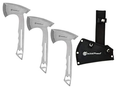 Smith & Wesson Hawkeye Throwing Axes with 10in Full Tang Stainless Steel Design, Bottle Opener and Nylon Sheath for Recreation and Competition, 3 pack - $37.98 + FREE Shipping