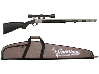 Traditions Pursuit VAPR XT Muzzleloading Rifle 50 Caliber with 3-9x40mm Scope and Case Synthetic Stock - $340.86
