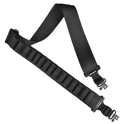 50% off Shotgun Sling with Shell Holder, Gun Sling Holds15 Shells for 12 Gauge, Adjustable Two Point Sling with Sling Swivels for Outdoors w/code 3ZW52ARM - $5.99 + FREE Shipping