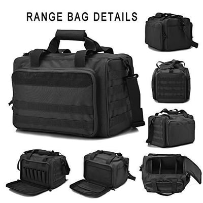 Tactical Gun Shooting Range Bag, Deluxe Pistol Range Duffle Bags (Black, Green, Tan, Pink) - $39.99 (Free S/H over $25)