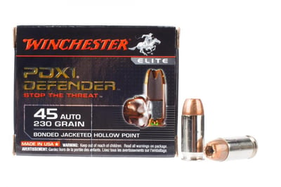 Winchester Defender 45 ACP 230gr Bonded Jacketed Hollow Point Ammo - Box of 20 - $17.99