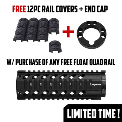 FREE End Cap + 12pc Picatinny Rail Covers with Purchase of Any AR-15 Monstrum Free Float Quad Rail Handguard - $34.95 (Free S/H over $50)