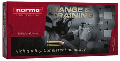 Norma Range & Training 38 Special 158 Grain Full Metal Jacket 50 Rnd - $20.39 