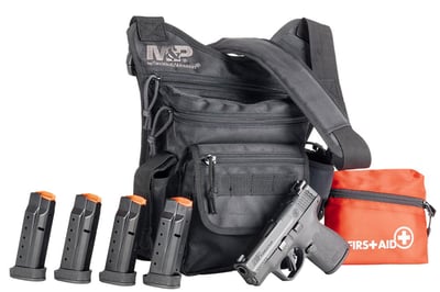 $499 after rebate Smith & Wesson M&P9 Shield Plus 9mm Optics Ready Bug Out Bundle with Five Mags, First Aid Kit and Bug Out Bag - $449 (Free S/H on Firearms)