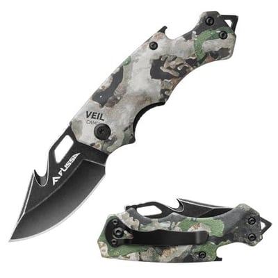 FLISSA Mini Folding Pocket Knife, 2.5-Inch Stainless Steel Drop Point Blade, EDC Pocket Knives for Men with Bottle Opener and Glass Breaker (Camouflage) - $8.49 + FREE Shipping
