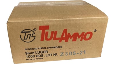 Backorder - TulAmmo 9mm Luger 115 Gr FMJ Steel Case, 500 Rounds - $109.19 shipped w/code "DEC9"