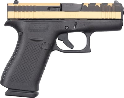 Glock 43X "Stars and Stripes" Black / Gold 9mm 3.4" Barrel 10-Rounds - $484 (Free S/H on Firearms)