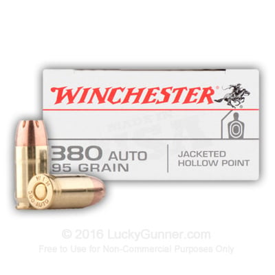380 Auto - 95 Grain JHP - Winchester - 500 Rounds - $220