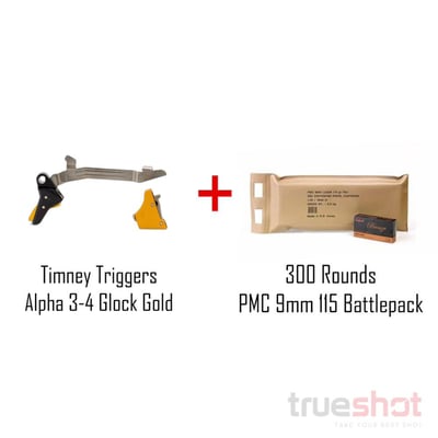 Timney Trigger Alpha Glock-3-4-Gold-PMC-9mm-115-Grain-300-Round-Battlepack - $235 