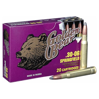 Golden Bear, 30-06, SP, 168 Grain, 20 Rounds - $14.72 (Buyer’s Club price shown - all club orders over $49 ship FREE)