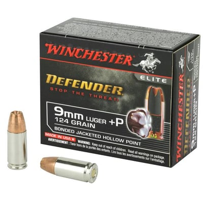Winchester Defender 9mm 124 +P Grain Bonded Jacketed Hollow Point 200 Rnd - $120 (Free S/H)