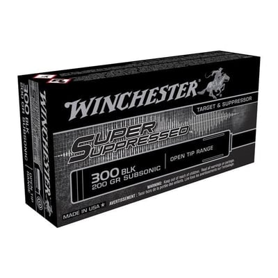 Winchester .300 AAC Blackout 200 gr Super Suppressed Subsonic Ammunition, 20 Rounds - $16.99 