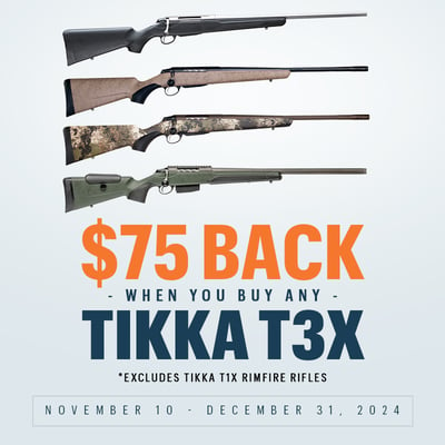 Beretta TIKKA T3X rebate - $75 Back  (FREE S/H over $95)