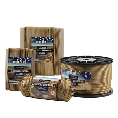 HERCULES 750lb Paracord 4mm 11 Strands Tactical Parachute Cord, 50' 100' 250' 1000' Utility Rope (Coyote, 50FT) - $3.49 + FREE Shipping