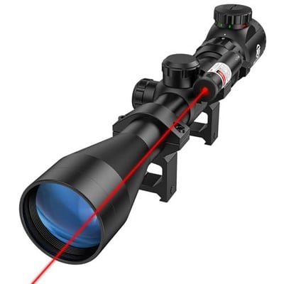  20% off MidTen 3-9x40 Rifle Scope with 5 Levels Red and Green Illuminated Reticle - Riflescope and Red Laser Combo for Hunting - Optical Scope with Mount and Class IIIA, Less Than 5mW Laser Sight w/code 5H2YEII2 + FREE Shipping