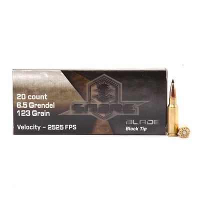 AAC "Sabre Blade Black Tip" 6.5 Grendel Ammo 123 Grain 20rd Box - $14.99