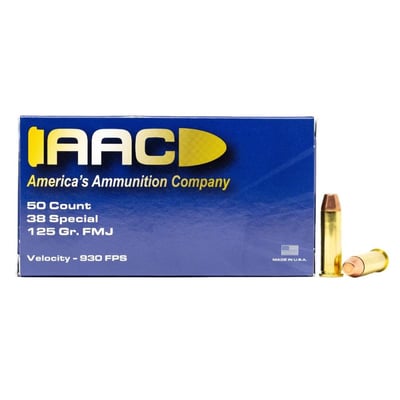 AAC 38 Special Ammo 125gr FMJ 50rd Box - $20.99