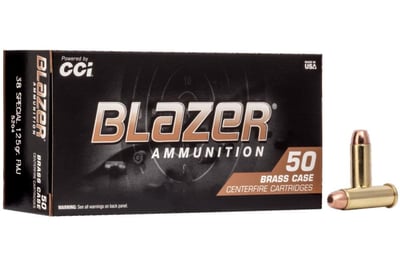 CCI 38 Special 125 Gr FMJ Blazer Brass 50/Box - $20.99