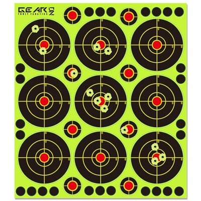 GearOZ Bull's-Eye Splatter Target Stickers, 3" Reactive Shooting Paper Targets, 10 Sheets/Pack Adhesive Shooting Targets with Yellow Impact - $7.99 + FREE Shipping