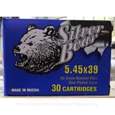 5.45x39 - 65 Grain FMJ - Silver Bear - 750 Rounds - $275.00