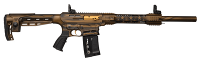 Panzer Arms Shotgun AR12 G4 Tactical 20" 12ga 5rd, Black and Bronze US Flag - $279.99 