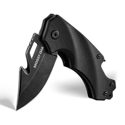 Mossy Oak Mini Folding Pocket Knife, 2.5-inch Stainless Steel Drop Point Blade - G10 Handle EDC Multifunction Tool with Bottle Opener and Glass Breaker (Black) - $9.49 (Prime Member Price) + FREE Shipping