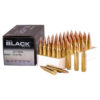 HORNADY - Black 223 Remington 62gr FMJ Full Metal Jacket 50/Box - $28.99