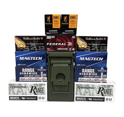 Ammo Flight Sampler Pack 600 Rounds in an Ammo Can – 9mm, 115gr, FMJ - $160 (Free S/H)